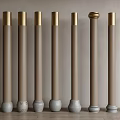 New Chinese style column pile column foundation stone column log column head column pier decorative column 3d model