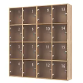 Wooden Locker Unit With Multiple Numbered Compartments And Secure Locks