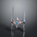 Elegant Metallic Decorative Headpiece With Blue Gemstone And Symmetric Sharp Structures