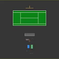 Green Sports Field Layout With Goalpost Basketball Hoop And Various Sports Equipment