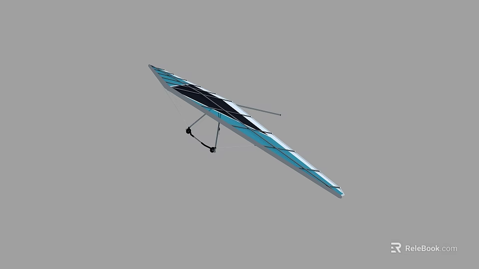 Blue And White Glider With Aerodynamic Wing Structure And Landing Gear 3d model 