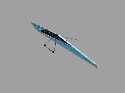 Blue And White Glider With Aerodynamic Wing Structure And Landing Gear 3d model