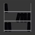Car Tires Stored On Metal Shelving Rack With Multiple Layers 3d model