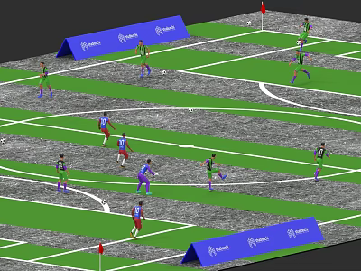 Low Polygon Soccer Player Lawn Soccer Player Goalkeeper 3d model