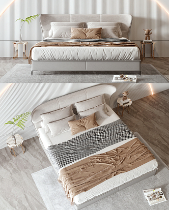 Modern Double Bed 3d model