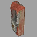 Red Gray Weathered Brick Material for Building Exterior Wall Construction 3d model