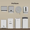 Poliform Daily Use Appliances Collection With Wall Mounted And Tabletop Dispensers And Tissue Holders