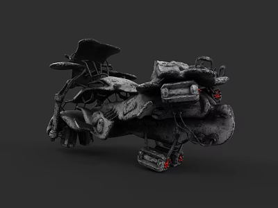 Vintage Motorcycle With Industrial Metal Frame Leather Seat And Unique Mechanical Details 3d model