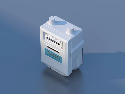 White Electricity Meter For Home Use With Digital Display And Compact Design 3d model