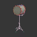 Professional Snare Drum Musical Instrument On Adjustable Metal Stand With White Head