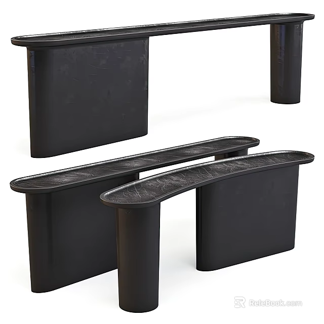 Modern Black Console Tables With Sleek Design And Contemporary Structure 3d model 