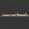 Submarine In Dry Dock With Maintenance Equipment And Surrounding Structures