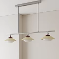 Modern Three Pendant Lights With White Shades For Kitchen Interior Design 3d model