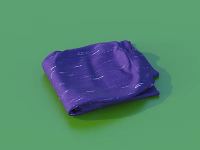 Purple Folded Cloth With White Stripes For Daily Household Use 3d model