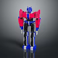 Colorful Building Block Robot Model With Blue Red And White Mechanical Design