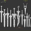 Different Types Of Medieval Fantasy Swords And Knives With Unique Designs