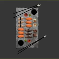 Fresh Sushi Platter With Assorted Salmon Rolls Sushi Pieces Served With Chopsticks And Soy Sauce