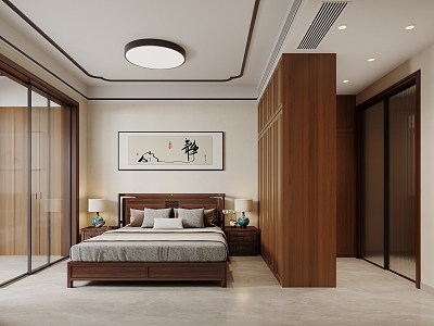 New Chinese bedroom model