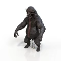3D Monster Creature Design Featuring Muscular Limbs Dark Skin and Tentacle Details