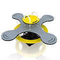 Yellow And Gray Multi Rotor Device With Central Handle And Circular Base 3d model