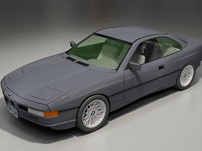 Gray BMW Two Door Classic Sedan With Sleek Exterior Design 3d model