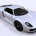 White Sleek Sports Car With Streamlined Body And Black Alloy Wheels