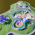 Colorful Modern Children's Playground With Slides Climbing Structures And Interactive Play Areas