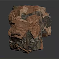 Natural Stone Block With Rough Surface And Multi Colored Natural Textures 3d model