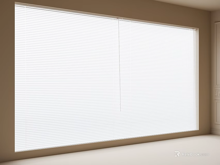 White Venetian Blinds In Room Window Interior With Light Control And Clean Design 3d model 