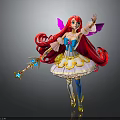 Magical Fairy Character With Red Hair Pink Wings And Sparkling Wand