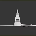 White Computer Power Strip With Multiple Outlets Red Switch And Cable