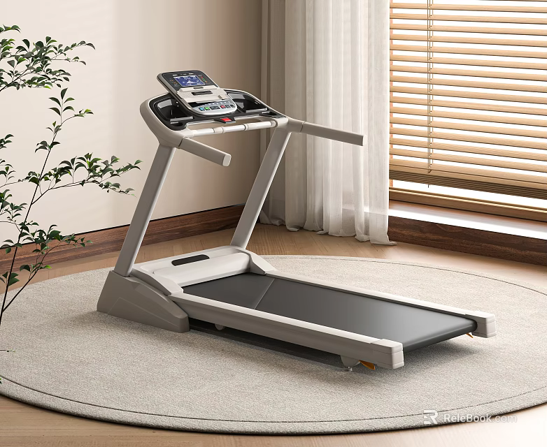 Modern Home Use Electric Treadmill with Digital Display for Indoor Fitness Workout 3d model 