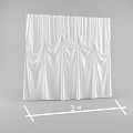 Elegant White Silk Pleated Curtain 4 Meters Length with Decorative Design