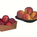 Ceramic Containers Brown Box And Black Plate Holding Plums And Nectarines