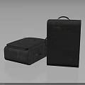 Dark Gray Textile Luggage Set with Handles for Fashion Travel Accessories
