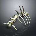 Detailed Limb Organ Structure With Metallic Spikes And Green Patina Design