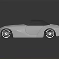 Silver Vintage Modern Sports Car With Black Roof And Streamlined Body Reflection