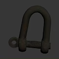 Rusty Metal U Shaped Shackle With Detailed Rough Industrial Surface