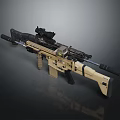 Tactical Tan Assault Rifle With Scope Silencer And Rail System Design 3d model