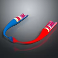 Commercial Equipment U Shaped Components Featuring Blue Red Colored Design And Internal Layers
