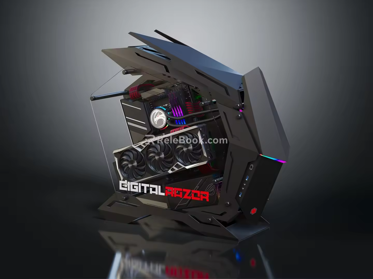 Modern Chassis Liquid Cooled Chassis Alien Chassis 3d model
