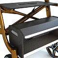 Sturdy Industrial Rollator Walker with Metal Frame Foldable Design Seat and Four Wheels