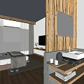 Modern Hotel Room Interior With Wooden Decor Bed Mirror And Washbasin