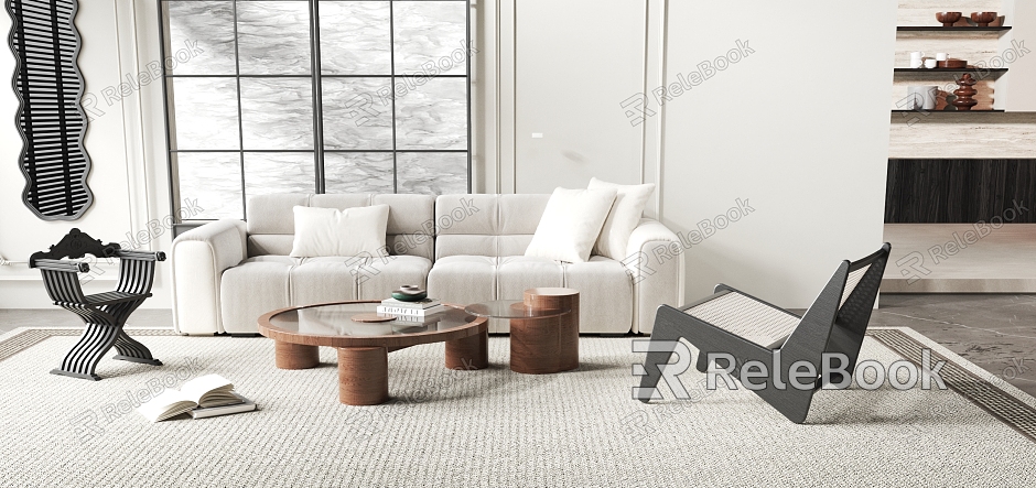 Modern Sofa Coffee Table Combination Single Sofa model