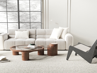 Modern Sofa Coffee Table Combination Single Sofa model