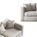 modern double sofa cream sofa 3d model