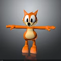 Orange Cartoon Fox Character With Big Eyes And Outstretched Arms