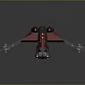 Sleek Black And Red Aerospace Spacecraft Model With Multiple Engines And Wing Structure 3d model