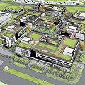 Modern Industrial Factory Complex Featuring Green Roof And Organized Layout With Surrounding Greenery