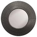 Modern Circular Wall Decor Mirror With Black Striped Frame Design 3d model